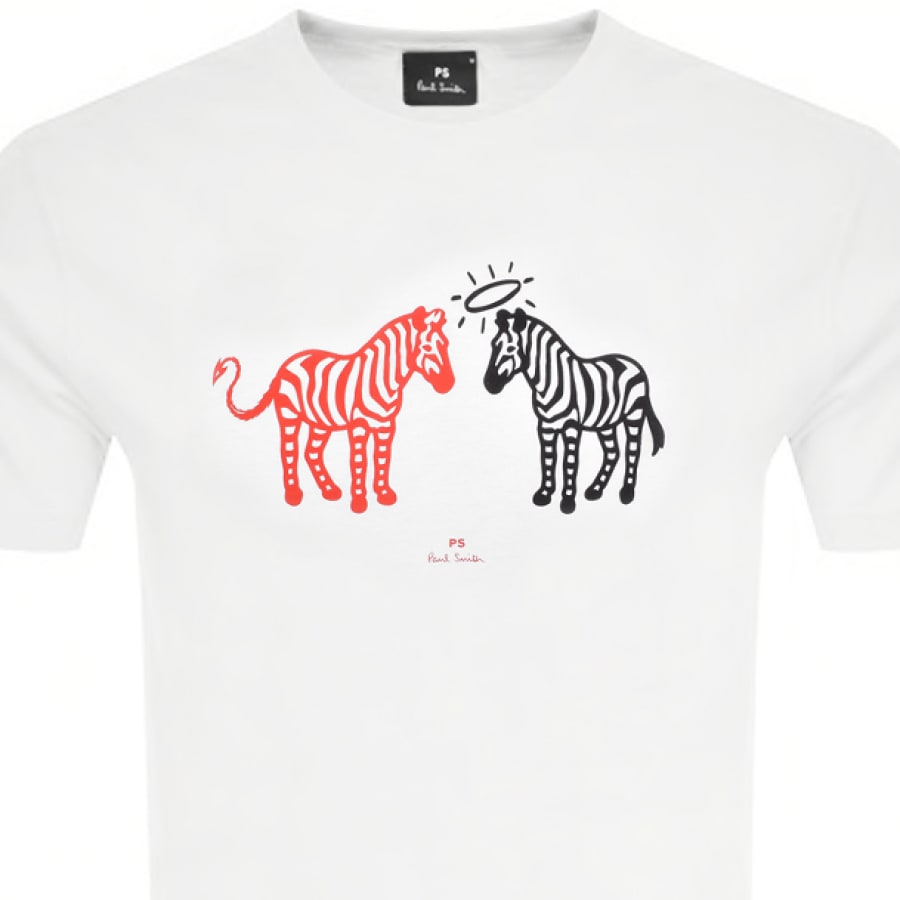 Alternative Image for ProductPS By Paul Smith Halo Devil Zebra T Shirt White2